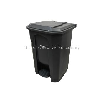 50L Grey Bin With Pedal