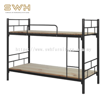 SWH DD 02 Metal Double Decker Bedframe With Plywood Asrama Sekolah Kilang