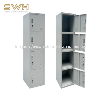 Locker Metal Heavy Duty 4 compartment besi Asrama Sekolah Kilang Cabinet Askar GOverment Approve - Penang Metal Locker Supplier