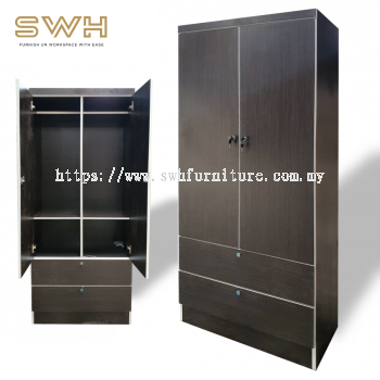 Wooden Wardrobe Almari Kayu Paling Murah Bajet 