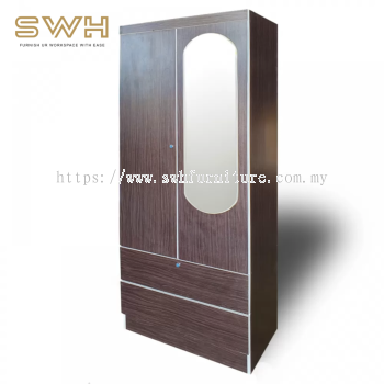 Wooden Wardrobe Locker With Mirror