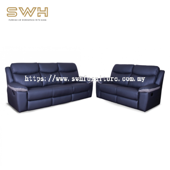 Custom Made Sofa with Recliner | Fabric Half Leather Sofa 