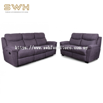 Custom Made Sofa with Recliner | Fabric Half Leather Sofa 