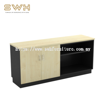 Open Shelf + Swinging Door Low Cabinet | Office Furniture Penang