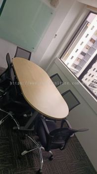 6 Seater Oval Conference Meeting Table | Modern Minimalist Office Meeting Table | Low back Office Chair | Office Chair Penang | Office Table Penang | Office Furniture Penang