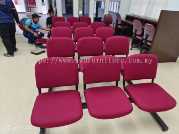 Waiting Link Chair | Banquet Chair | Student Chair | Fabric Medium Back Office Chair | High Back Office Chair | Office Chair Refabric | For Kolej Komuniti Tasek Gelugor Bertam Kepala Batas Penang Kedah