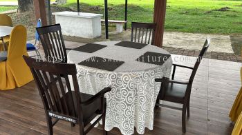 Set Meja Makan Kayu 4 Orang | Meja Makan Bulat Kayu | Restaurant Furniture Dining Set | Pembekal Meja Kerusi Restoran | KL | Cheras | Dungun | Besut | Cherating | Port Dickson | Desaru | Pengkalan Balak