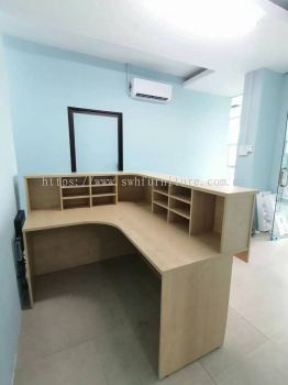 L SHAPE Reception Table | Reception Table For Clininc Medical Centre | Standard Clinic Reception Counter | Meja Resepsi Klinik Hospital | Office Table Penang | Office Furniture | KL | Perda| Ipoh | Kajang | Klang  Meru | Cheras | Ampang