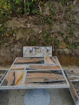 Marble Slab Stone Table And Bench | Outdoor Stone Concrete Table Bench | Kerusi Meja Batu Sesuai Untuk Tujuan Derma | KL | MBSP | Majlis Perbandaran | Kulim | Lunas | Sp