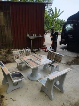 Marble Slab Stone Table And Bench | Outdoor Stone Concrete Table Bench | Kerusi Meja Batu Sesuai Untuk Tujuan Derma | KL | MBSP | Majlis Perbandaran | Kulim | Lunas | Sp