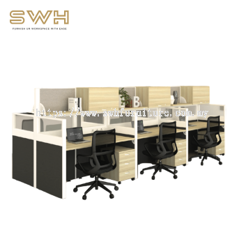 OFFICE WORKSTATION TABLE OF 6 B60-Q-6R | OFFICE FURNITURE