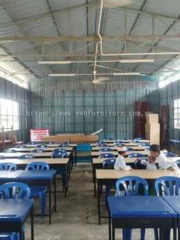 Membekal Meja dan Kerusi untuk Sekolah KAFA | Melamine Top Metal Leg School Table | Virgin Plastic Plastic Chair | School Furniture Supplier| KL | Ipoh | Taiping | Perak | Kulim | Baling | Sik |Jitra | Junjong | Perak | Kuantan