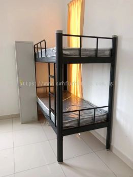 SUPER HEAVY DUTY Metal Double Decker Bed  For Workers Dormitory Hostel | Hospital Dormitories Nurse Worker Metal Bed | Tilam Single Asrama Murah | Loker Besi Murah | KL | Cheras | Klang | Port Dickson | Nilai | Ipoh | Kelana Jaya | Sungai Buloh