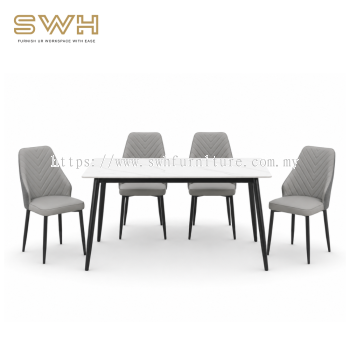 MC-01 4 Seater Dining Set | Ceramic Dining Table With Dining Chair Set