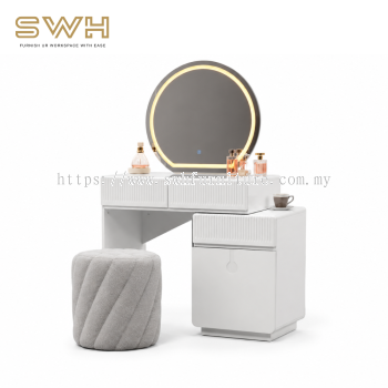 SARA Dressing Table (YG Series) | Makeup Vanity Table with LED Mirror & Safety Box