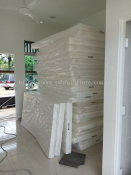 Heavy Duty Metal Double Decker Bed Set | High Resilient Foam Mattress Cotton Calico & Steel Locker Malaysia | Complete Heavy Duty Hostel Furniture Solution for Government, Military, Industrial & Commercial Accommodation | Deliver Penang, Perlis, Kedah , Perak, Selangor