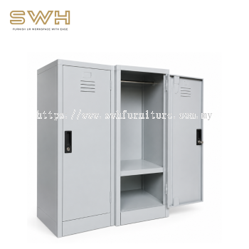 Half Height 1 Compartment Steel Locker With Handle Camlock C/W 1 Cloth Hanging Bar & 1 Fixed Shelf. (SCM-0006)