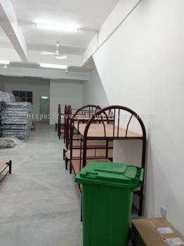 Heavy Duty Splitable Double Decker Metal Bed with Plywood Base | JTK Standard Worker Hostel Bed + Single Mattress | Foreign Worker Hostel Bed Malaysia