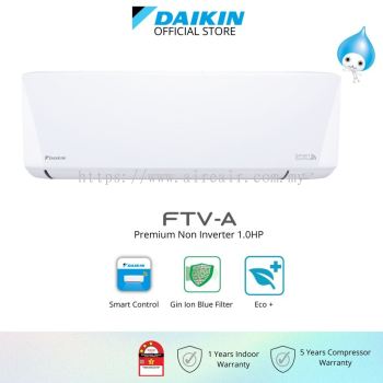 DAIKIN Premium Non Inverter Air Conditioner FTV-AB R32 (1.0HP) FTV28AB/RV28AB-3WM-LF