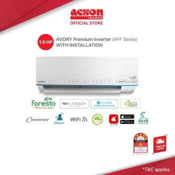 Acson AVORY Premium Inverter Air Conditioner (1.0HP) R32 A3WMY10APF - WiFi