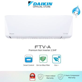 DAIKIN Premium Non Inverter Air Conditioner (FTV-AB  R32) 2.5HP - FTV60AB / RV60AB-3WM-LF
