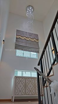 Roman Blind Stair Area, Double Storey Bungalow House.