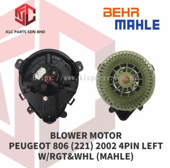 BLOWER MOTOR PEUGEOT 806 (221) 2002 LEFT W/RGT&WHL (MAHLE)