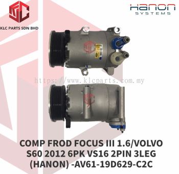 COMPRESSOR FROD FOCUS III 1.6/VOLVO S60 2012 6PK VS16 (HANON)-AV61-19D629-C2C