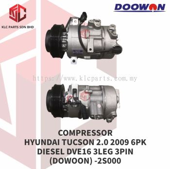 COMPRESSOR HYUNDAI TUCSON 2.0 2009 6PK DIESEL DVE16 (DOOWON) -2S000