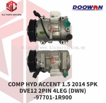 COMPRESSOR HYUNDAI ACCENT 1.5 2014 5PK DVE12 (DWN) -97701-1R900