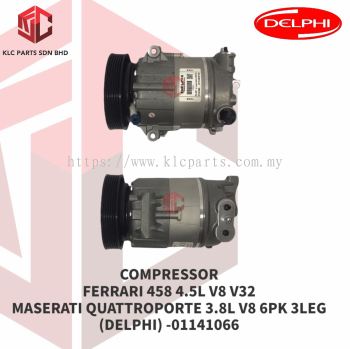 COMPRESSOR FERRARI 458 4.5L V8 V32 / MASERATI QUATTROPORTE 3.8L V8 6PK 3LEG (DELPHI) 01141066