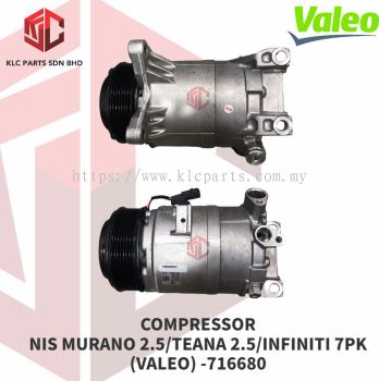 COMPRESSOR NISSAN MURANO 2.5/TEANA 2.5/INFINITI 7PK (VALEO)-716680