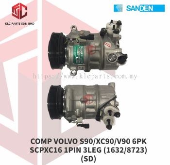 COMPRESSOR VOLVO S90/XC90/V90 6PK SCPXC16  (1632/8723) (SD)