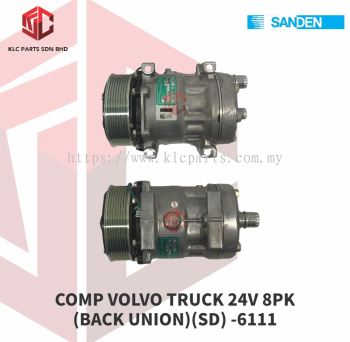 COMPRESSOR VOLVO TRUCK 24V 8PK (BACK UNION) (SD) -6111