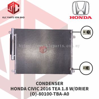 CONDENSER HONDA CIVIC 2016 TEA 1.8 W/DRIER (O) -80100-TBA-A0