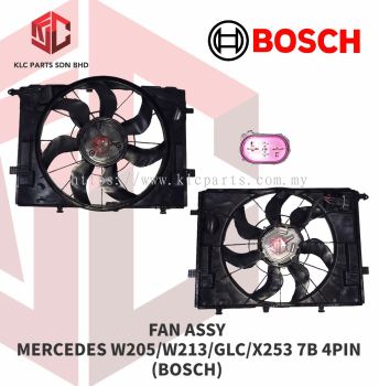 FAN ASSY MERCEDES W205/W213/GLC/X253 7B 4PIN (BOSCH)