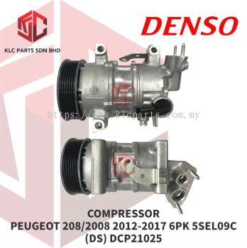 COMPRESSOR PEUGEOT 208 / 2008 2012-2017 6PK 5SEL09C 3LEG (DS) DCP21025