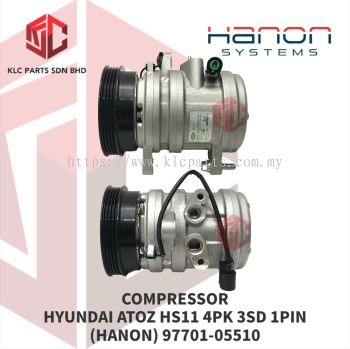 COMPRESSOR HYUNDAI ATOZ HS11 4PK 3SD 1PIN 116MM (HANON) 97701-05510 / 07500