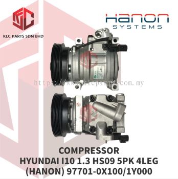 COMPRESSOR HYUNDAI I10 1.3 HS09 5PK 4LEG (HANON) 97701-0X100/1Y000