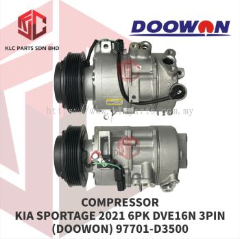 COMPRESSOR KIA SPORTAGE 2021 6PK DVE16N 3PIN 3LEG (DOOWON) 97701-D3500