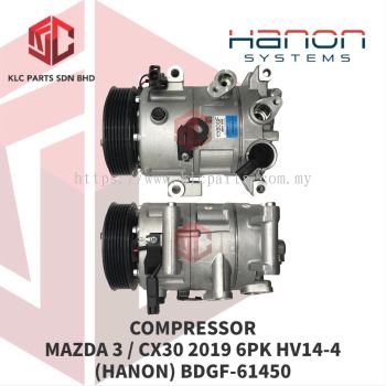 COMPRESSOR MAZDA 3 / CX30 2019 6PK HV14-4 4LEG (HANON) BDGF-61450  