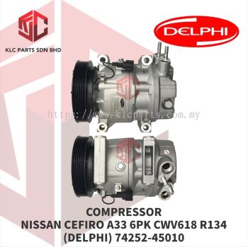 COMPRESSOR NISSAN CEFIRO A33 6PK CWV618 R134 (DELPHI) 74252-45010