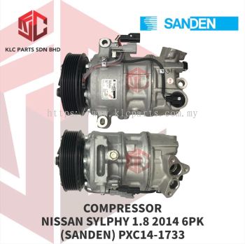 COMPRESSOR NISSAN SYLPHY 1.8 2014 B17 6PK 3LEG 2S-4PIN 125MM (SANDEN) PXC14-1733 