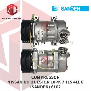 COMPRESSOR NISSAN UD QUESTER 10PK 7H15 4LEG (SANDEN) 6102