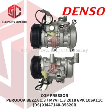 COMPRESSOR PERODUA BEZZA 1.3 / MYVI 1.3 2018 6PK 10SA11C 4LEG 1PIN (DS) XI447140-35820R