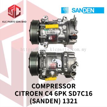 COMPRESSOR CITROEN C4 6PK SD7C16 3LEG 4PIN 124MM (SD) 1321/1309/1331/1390