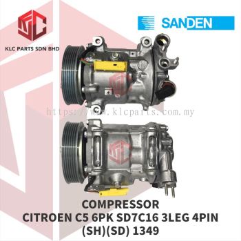 COMPRESSOR CITROEN C5�6PK SD7C16 3LEG 4PIN 124MM (SH)(SD) 1349/1317/1332