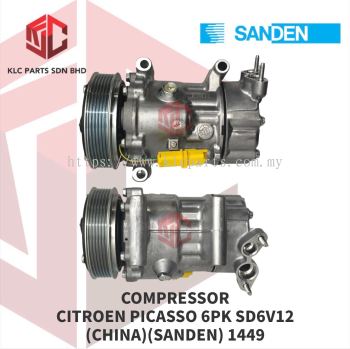 COMPRESSOR�CITROEN PICASSO 6PK SD6V12 (CHINA)(SANDEN) 1449�