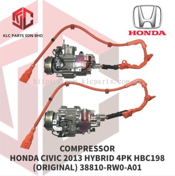 COMPRESSOR HONDA CIVIC 2013 HYBRID 4PK HBC198 W/PULLY (ORIGINAL) 38810-RW0-A01 