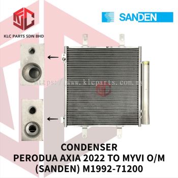 CONDENSER PERODUA AXIA 2022 TO MYVI O/M W/DRIER &  ADAPTOR (SANDEN) M1992-71200